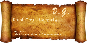 Darányi Gergely névjegykártya